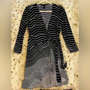 BCBG black and white wrap dress
